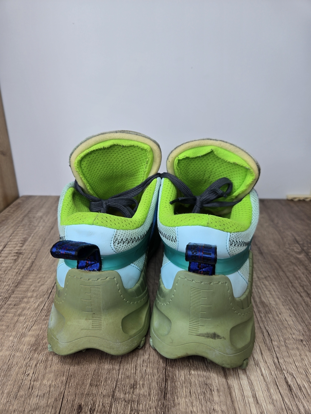 OffWhite Odsy 1000  Green Leather Mesh and Rubber Lace Up Sneakers Size 42 - Picture 4 of 13
